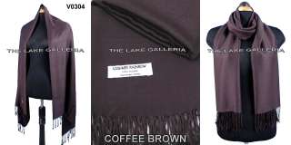 Coffee Brown 2Ply Silky Viscose Faux Cashmere Wool Pashmina shawl wrap 