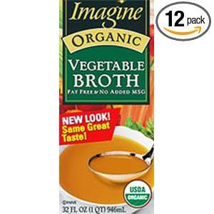 Imagine Vegetable Broth, Organic, 16 Ounce Aseptic Cartons (Pack of 12 