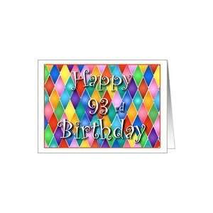 93 Years Old Colorful Birthday Cards Card: Toys & Games