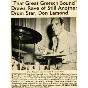   Drums Don Lamond Percussion   Original Print Ad