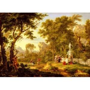   classical landscape with the Worship of Bacchus, By Huysum Jan van