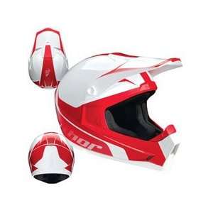   2010 Quadrant Off Road Motorcycle Helmet WHITE/RED 2XL Automotive