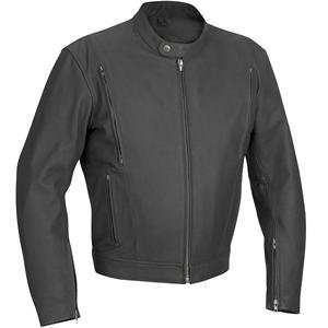  River Road Alloy Vented Leather Jacket   54/Matte Black 