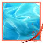 k14 Silver Blue Mirror Organza Fabric Mesh Sheer by Yar  