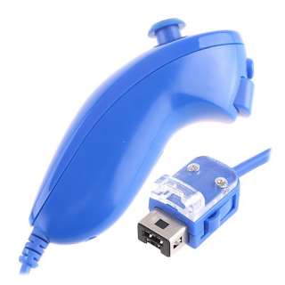 Wired Nunchuk Nunchuck Game Controller for Nintendo Wii Dark Blue New 