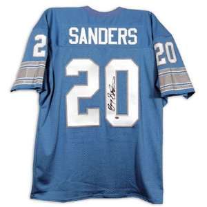 Barry Sanders Detroit Lions Autographed Blue Jersey:  