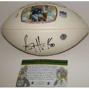 AJ Hawk SIGNED 1st NFL Sack Commemorative RC Football