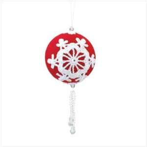  Red Christmas Ball Ornament with Dangling Beads: Home 