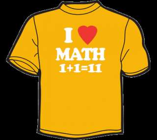 LOVE MATH (1+111) T Shirt WOMENS funny vintage geek  