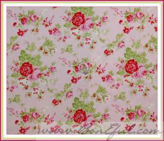 BOOAK Fabric Tanya Whelan Darla ROSE Petite Garden Flower Pink Red 