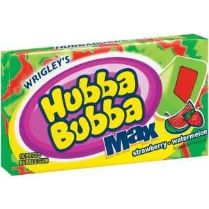 Hubba Bubba Max Bubble Gum, Strawberry Watermelon, 10 Piece Packs 