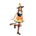 Product Image. Title: Candy Corn Witch Child Costume: Size Small