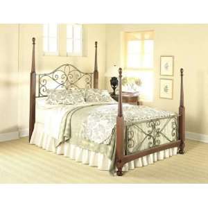   Dusky Wheat/Spice Finish Queen Size Wood Metal Bed