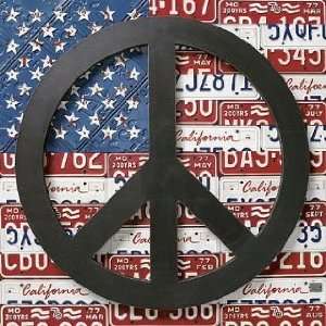  Aaron Foster 24W by 24H  American Flag Peace Sign 
