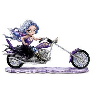 Fantasy Art Motorcycle And Fairy Figurine Storm Rider by The Hamilton 