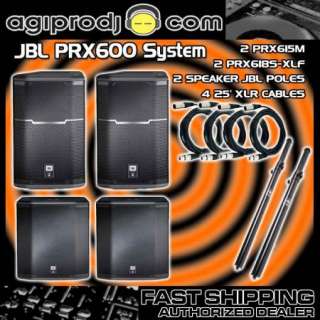 JBL PRX615M PRX618S XLF Complete PA System FREE EXTRAS  