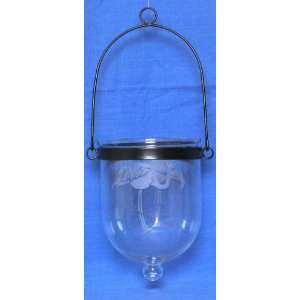  Individually Hand Etched Flamingo Glass Candle Lantern 9.5 