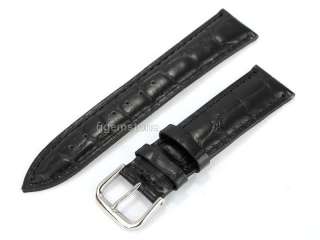 20MM black handmade genuine leather watch strap  