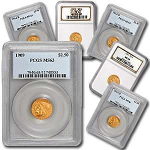  $2.50 Indian Gold Coins (MS 63)   (NGC or PCGS 