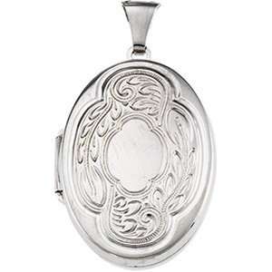  Sterling Silver Oval Picture Locket 1 inch x 1 1/4 inch 
