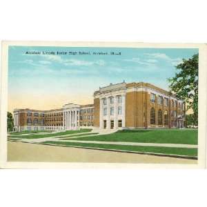 1920s Vintage Postcard   Abraham Lincoln Junior High School   Rockford 