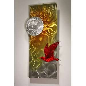    Sunshine Bird Sculpture, Abstract Metal Wall Art: Home & Kitchen