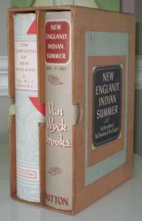   of New England & Indian Summer, Van Wyck Brooks, 2 volms 1st NF  
