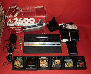 Atari 2600 Jr Junior Model System with Box and Nine (9) Games 