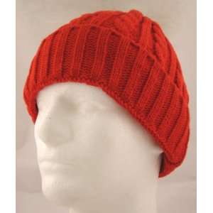   : Heavy Braided Knit Winter Beanie Skull Ski Hat Red: Everything Else