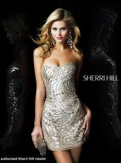 Sherri Hill 2781 Sequiins Formal Prom Homecoming Party Dress Cafe Size 
