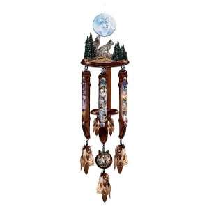 : Windsong: Native American Style Hanging Sculpture With Wind Chimes 