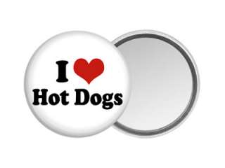 HOT DOG POCKET HAND MIRROR Design #2 Love Heart Snack Cart Street Food 