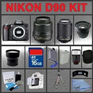  Nikon D90 SLR Digital Camera with 18 55mm VR Lens and 55 