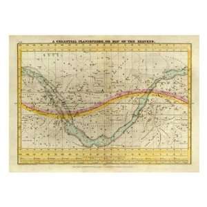  Elijah H. Burritt   A Celestial Planisphere, Or Map Of The 