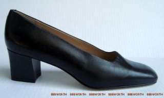 Enzo Angiolini Black Leather Low Heels Pumps Shoes Sz 9  