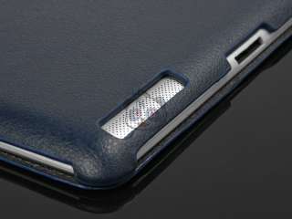 Blue Premium Polyurethane Leather Smart Cover w/Hard Back Case for 