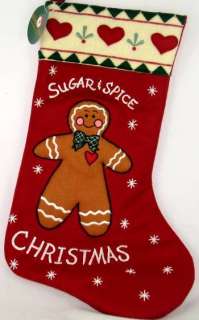   gingerbread girl sugar spice christmas stocking product description