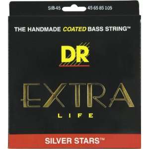  DR Strings Silver Stars   Extra Life Silver Coated Bass 45 