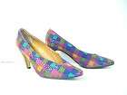 LAVISH  Carnival Colors Glimmering Plaid Leather Pumps 8