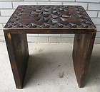 Cube / Square LATIN AMERICAN WOOD RUSTIC CARVED DESIGN COFFEE TABLE