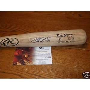  Chris Capuano Autographed Bat   Autograp GAI   Autographed 