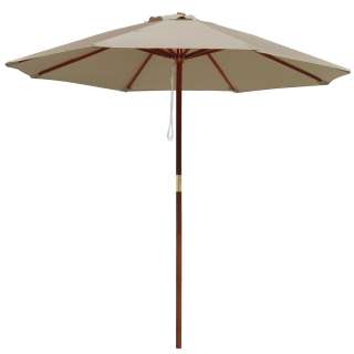 8ft Outdoor Patio Umbrella Wooden Pole Garden Beach Pool Cafe Multi 