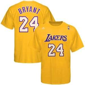   Los Angeles Lakers Kobe Bryant Gold Adidas T Shirt