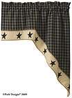   Designs Sturbridge  Country Cottage Curtains Lined Black Star Swag
