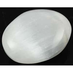 White Selenite Oval 2 Massager Wicca Wiccan Pagan Metaphysical 