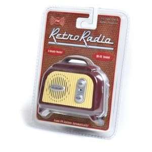  Mini FM Retro Radio   Maroon & Yellow Footed Radio 
