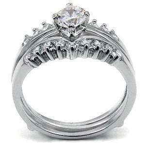 Sterling Silver 925 Woman Wedding Ring Set CZ Size 9