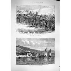  1877 War Drill Turkish Camp Post House River Danube