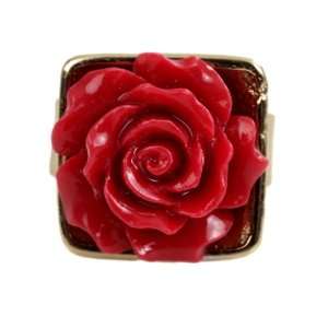  Red Rose Adorned Finger Ring   SHJ 