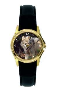 WOLF LADIES ANIMAL LOVERS WATCH GOLD OR SILVER A48  